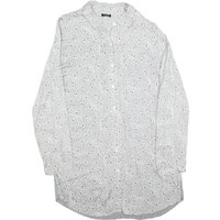 EMPORIO ARMANI Womens White & Grey Patterned Day Cotton Blend Shirt Dress