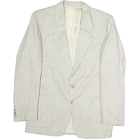 POINTSMAN Mens Cream Jacket M Cotton Blend Button Classic Plain Tailored Blazer