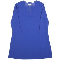 CLAUDIE PIERLOT Womens Blue Shift Dress Polyester Long Sleeve Scoop Neck