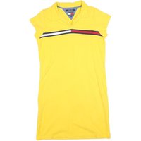TOMMY JEANS Womens Yellow Cotton Blend Polo Dress Short Sleeve Casual Summer