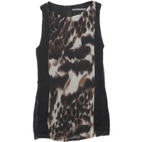 ZARA Womens Black & Brown Animal Print Sleeveless Shift Dress Size M Elegant