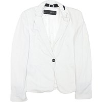 ZARA BASIC Womens White & Black Polka Dot Blazer Jacket S Acetate Button Closure