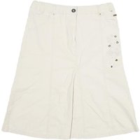 INFLUENCE Womens Cream Cotton Blend A-Line Knee Length Woven Skirt L Embroidery