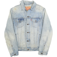 LEVI'S Mens Blue Denim Jacket L Cotton Button Casual Vintage Classic Fit