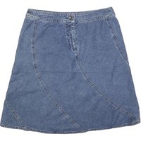 AXCESS Womens Blue Denim A-Line Knee Length Cotton Skirt M Casual Wear