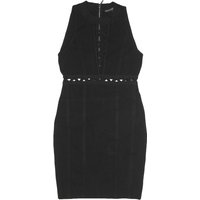 GUESS Womens Black Sleeveless Fit & Flare Polyester Dress M Cutout Waist Detail