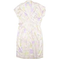 WALLIS Womens Cream & Lilac Floral Day Dress Polyester Short Sleeve Midi