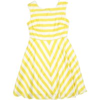 BODEN Womens Yellow & White Cotton Blend Day Dress Sleeveless Knee Length