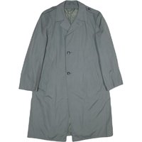 Mens Grey Coach Coat M Polyester Blend Plain Button Closure Regular Fit Pockets