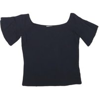 WHISTLES Womens Black Bardot Top Short Sleeve Square Neck Fashion