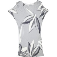 MARC CAIN Womens Grey & White Cold Shoulder Shift Dress Polyester Blend