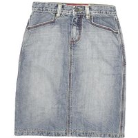 BORRY JEANS Womens Blue Denim Pencil Knee Length Cotton Blend Skirt Classic
