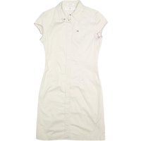 TOMMY HILFIGER Womens Cream Shirt Dress Cotton Blend Short Sleeve Casual