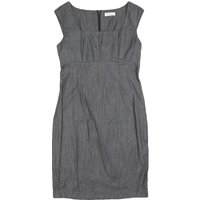 CALVIN KLEIN Womens Grey Fit & Flare Cotton Blend Dress M Elegant Workwear