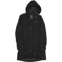 G-STAR Mens Black Wool Blend Hooded Button Jacket S Wool Blend Hooded Coat
