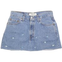 LEVI'S Womens Blue Denim Mini Cotton Skirt M Embroidered Floral Design