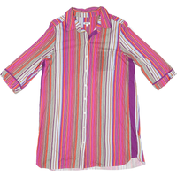 DKNY Womens Multicolour Stripe Shirt Dress Polyester Blend Knee Length