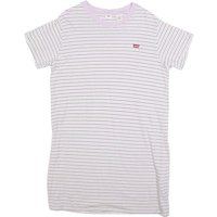 LEVI'S Womens White & Lilac Striped Day Cotton Blend Mini Dress S Casual Summer