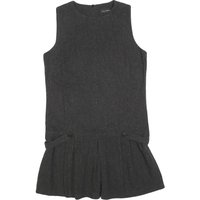 ZARA Womens Grey Wool Blend Sleeveless Mini Dress L Pleated Design Elegant