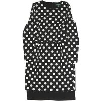 LAUREN RALPH LAUREN Womens Black & White Polka Dot Day Dress Polyester Long
