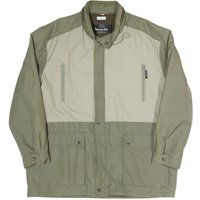 HAPPY LIFE Mens Beige & Green Casual Jacket Polyester Blend Zip Coat