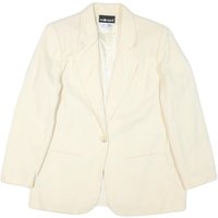 SAG HARBOR Womens White Wool Blazer Jacket Single Button Plain Classic