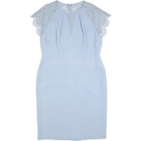 JENNY PACKHAM Womens Light Blue Lace Sleeveless Sheath Polyester Dress