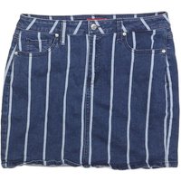 GUESS Womens Blue Stripe Denim Mini Skirt Cotton Blend M Casual Chic Summer