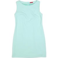HUGO BOSS Womens Pale Green Sleeveless Shift Plain Midi Dress Elegant