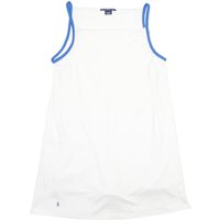 RALPH LAUREN SPORT Womens White & Blue Sleeveless Day Polyester Blend Dress