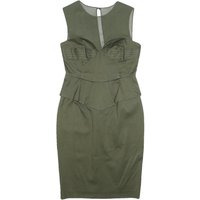 EMILIO PUCCI Womens Green Silk Blend Midi Dress Sleeveless Zip Up Elegant