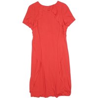KAREN MILLEN Womens Red Day Jersey Dress Short Sleeve Ruffle Detail