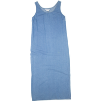 PANACHE Womens Shift Dress Blue Denim Sleeveless Long
