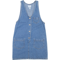 STREET BLUES Womens Shift Dress Blue Denim Sleeveless Short
