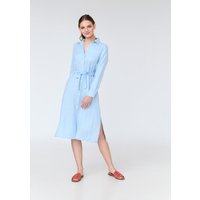Aurora - long sleeve linen midi shirt dress