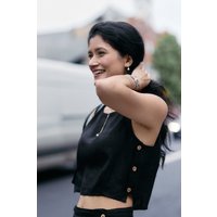 Boxy Crop Top in Black