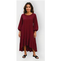 Plus Size Burgundy Leopard Print Jacquard Midi Dress - Aphrodite - Up to