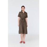 Charlotte - short sleeve linen midi shirt dress