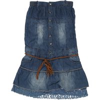 Miss Bon Bon Mini Denim Dress - Small Blue Cotton
