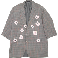 RENFILE COLLECTIONS Sleeve Womens Blazer Coat Black Houndstooth