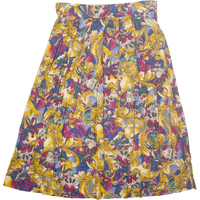 NORTHINGTON Womens A-Line Skirt Yellow Long Floral