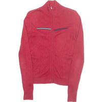 TOMMY HILFIGER Mens Cardigan Red High Neck Tight Knit