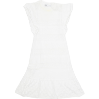 ZARA Womens Fit & Flare Dress White Short Sleeve Knee Length