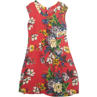 JOULES Womens Day Dress Red Viscose Floral Short Sleeve Knee Length