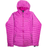 COLUMBIA Down Insulated Womens Puffer Coat Pink Nylon Hooded