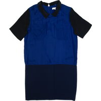 SANDRO Womens Day Dress Blue Silk Short Sleeve Knee Length
