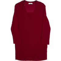 SANDRO Womens Shift Dress Red Long Sleeve Knee Length