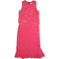 COLDWATER CREEK Womens Maxi Dress Red s Spotted Sleeveless Long