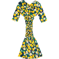 ANNA MARCHETTI Womens Bodycon Dress Yellow s Floral Midi