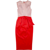 TED BAKER Womens Pencil Dress Red Colourblock Midi